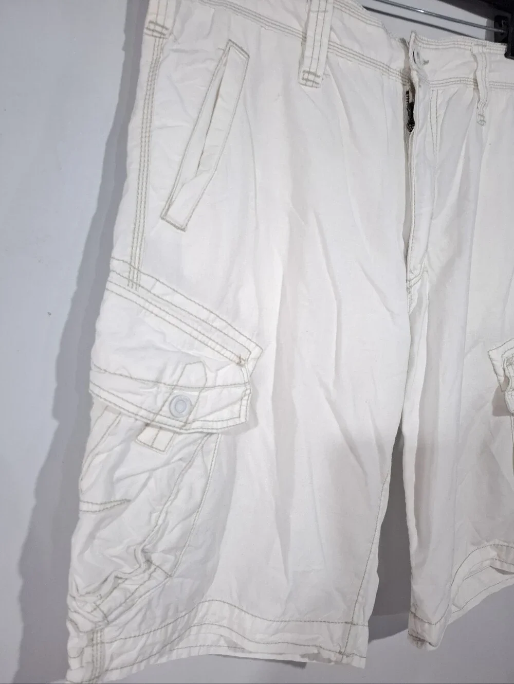 Jet Lag Cargo Shorts Camp Rugged Withe / Cream Utility Baggy Mens Size 36